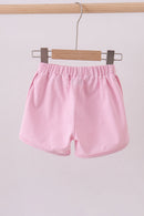 Premium Pink&white stripe bow shorts