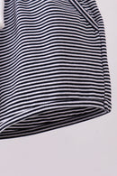 Premium Navy&white stripe drawstring shorts