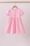 Pink ghost pumpkin embroidery dress