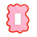 Red and pink squiggle light switch cover