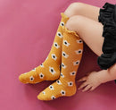 Mustard floral lace top knee high socks
