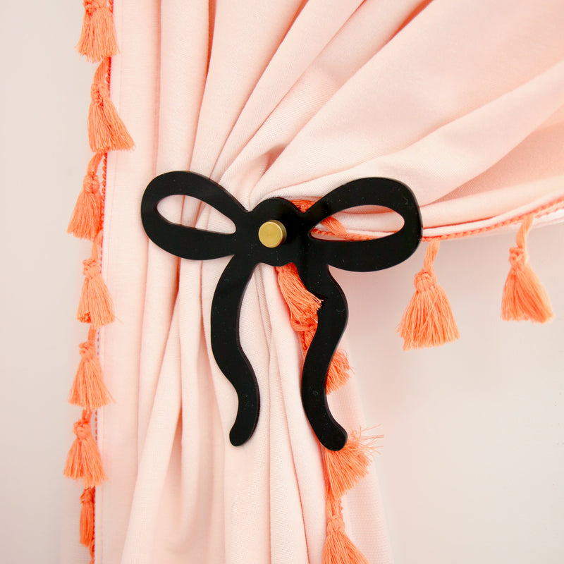 Acrylic bow curtain tie back