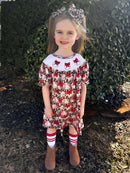 Smocked leopard baseball Dress