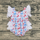 July 4th bows ruffle romper