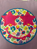 Neon Leopard Smiley on Lavender Boxy T