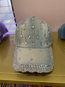 WOMAN'S BASEBALL STYLE HAT WITH TEARDROP RHINESTONES