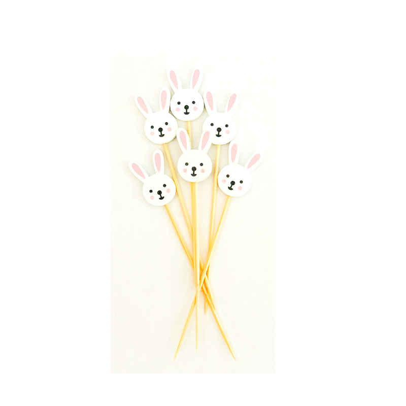 Bunny Shaped Party Picks (25pc) for Easter & Spring Celebrations