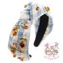 Plaid Carrot and Bunny Rhinestone Headband