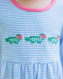 See Ya Later Ruffle Dress – Girls Alligator Applique Knit Dress