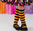 Orange/ black stripe knee high socks