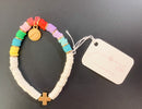 Jane Marie Kids Rainbow Cross Bracelet – Multicolor Heishi Bead Stretch Bracelet