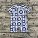 Baseball ribbed material boy romper
