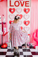 SALE Disco Bows 3/4 Sleeve Pocket Twirl Dress