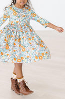 Vintage Vibes 3/4 Pocket Twirl Dress