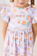 SALE Rainy Day Flutter Sleeve Twirl Dress