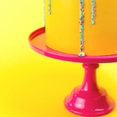 Bright Hot Pink Melamine Pedestal Cake Stand