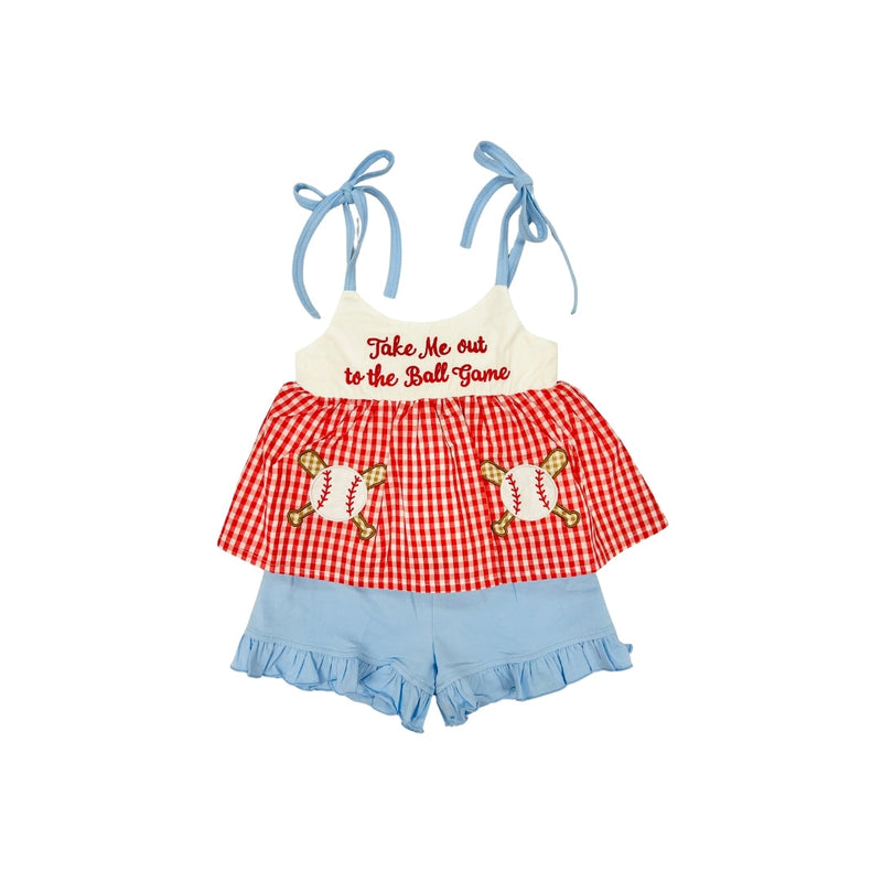 PRE ORDER - Hazel Blue Take Me Out to the Ballgame Short Set