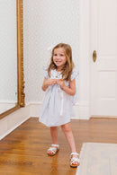 Girls ABC Smocked Dress – Light Blue Gingham Back-to-School Bishop Dress | The Prissy Pelican Boutique Bossier City, LA