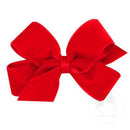 Medium Classic Velvet Bow with Satin Lining – Red