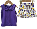 Girls Purple & Gold Gameday Cheer Set – Geaux Fight Win Top & Skort