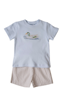 Mallard Duck Embroidered Boys Short Set
