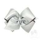 Metallic Overlay Girls Hair Bow – Silver – Wee Ones™
