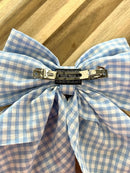Plaid Double Hair Bow with Barrette Clip – Oversized Plaid Boutique Bow