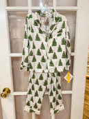 Classic Christmas Tree Satin Loungewear Set – Two-Piece Holiday Pajamas