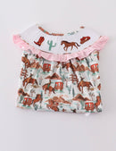 Western smocked girl dress