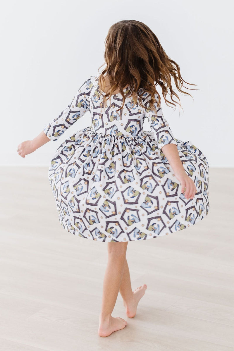 SALE Nativity 3/4 Sleeve Pocket Twirl Dress