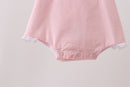 Pink ribbon ruffle bow bubble