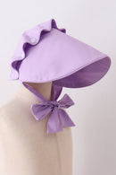 Purple ruffle bow bonnet