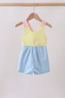 Yellow & blue ruffle bow bubble