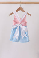 Pink & blue ruffle bow bubble