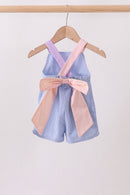 Blue ruffle bow bubble