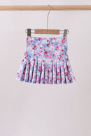 Blue floral print skorts