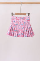 Pink flag star print skorts