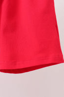 Red apple embroidery shorts set