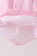 Pink stripe seersucker flamingo dress