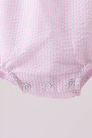 Pink stripe seersucker bow bubble