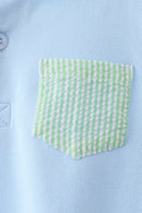 Blue pocket button down shirt