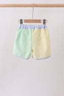 Yellow&green seersucker shorts