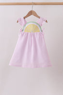 Pink lemon ruffle gingham dress