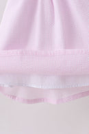 Pink lemon ruffle gingham dress