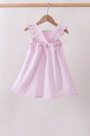 Pink lemon ruffle gingham dress