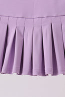 Purple pleated skort