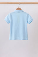 Blue Tractor Embroidered Polo
