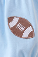 Blue football applique everyone has fun bubble