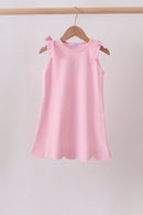 Pink Scalloped Bow Dress