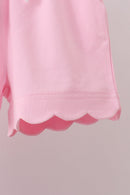 Pink Scalloped Shorts Set
